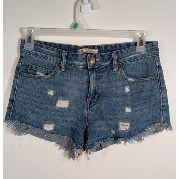 Free People Womens Denim Jeans Cutoff Distressed Blue Shorts Size 26 - Picture 1 of 7